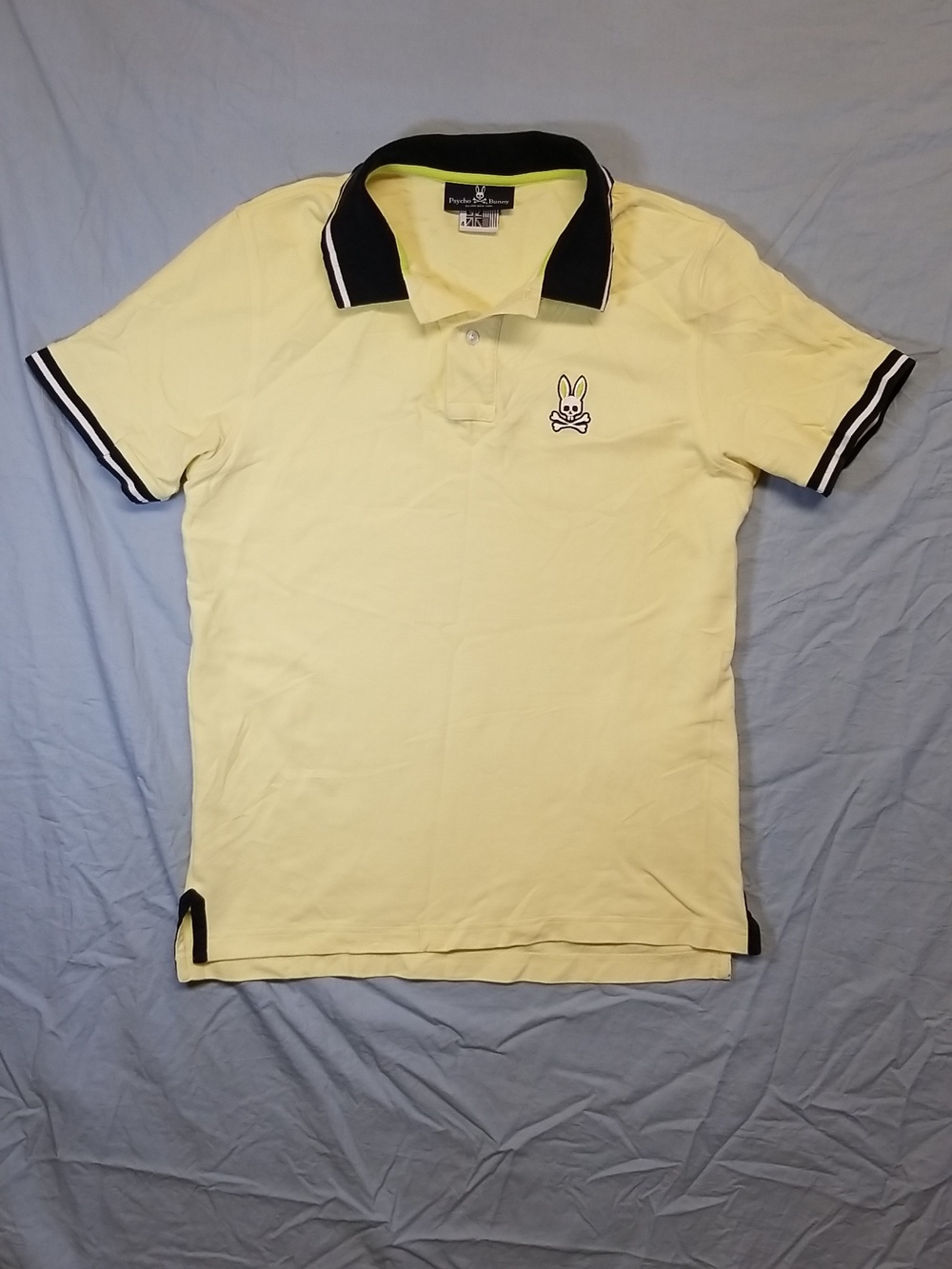 Psycho Bunny Pima Cotton Embroidered Bunny Logo Yellow Polo Shirt